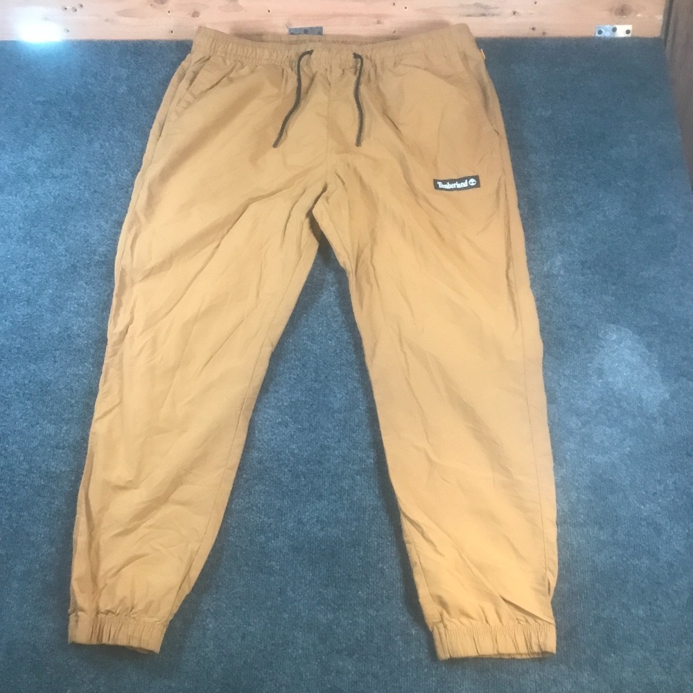 Timberland Ripstop Jogger Pants Mens 2XL Wheat Nylon Drawstring Tapered Leg